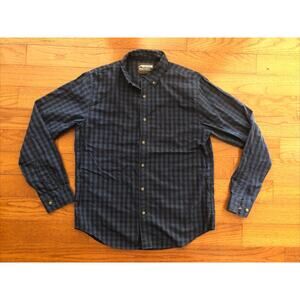 Mountain Khakis Shirt Adult Medium Classic Fit Navy Black Plaid Button Up
